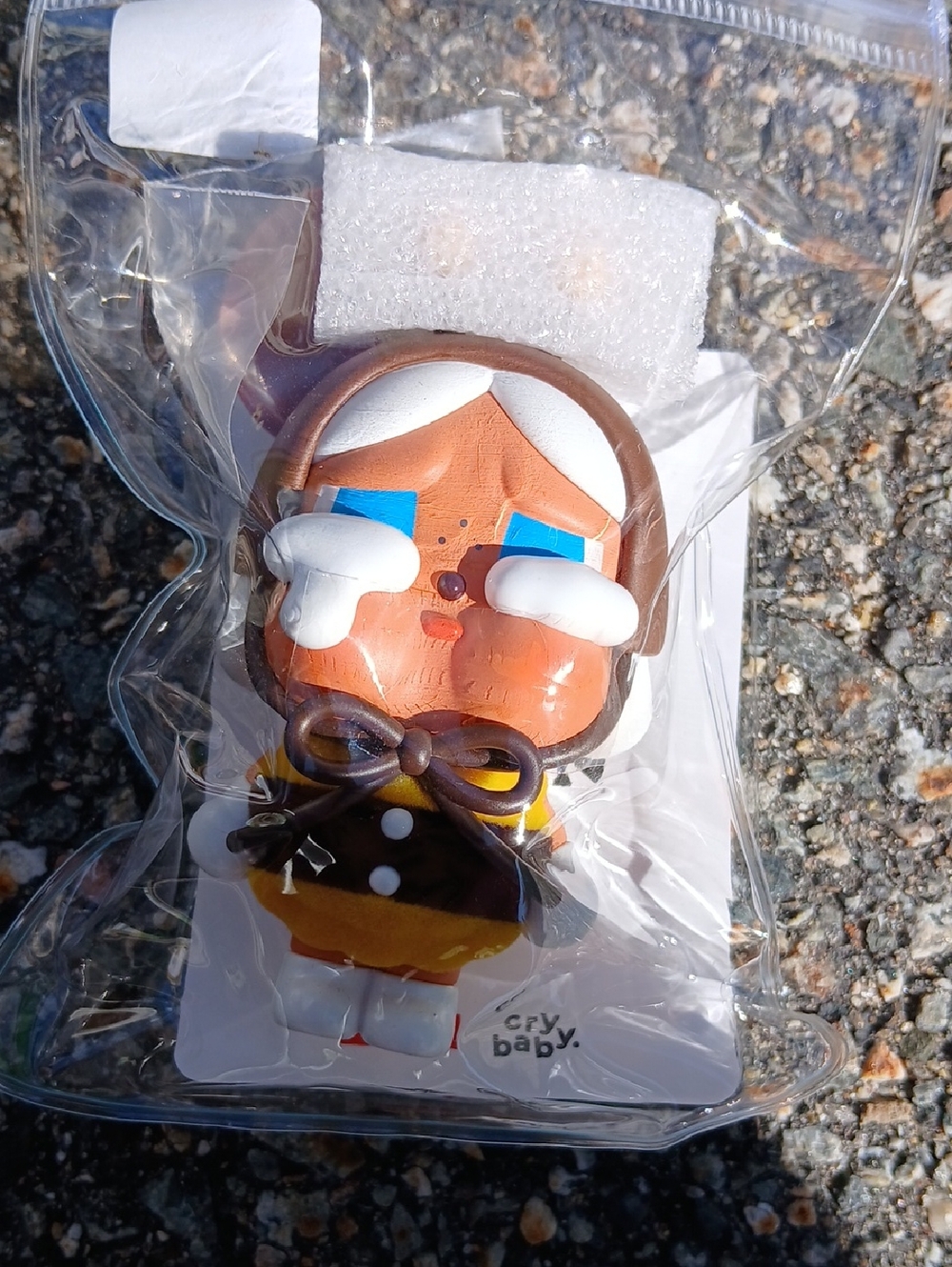 Crying Baby Cute Character Figurine - Brown & White